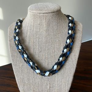 Stella & Dot Gold and Leather Statement Necklace